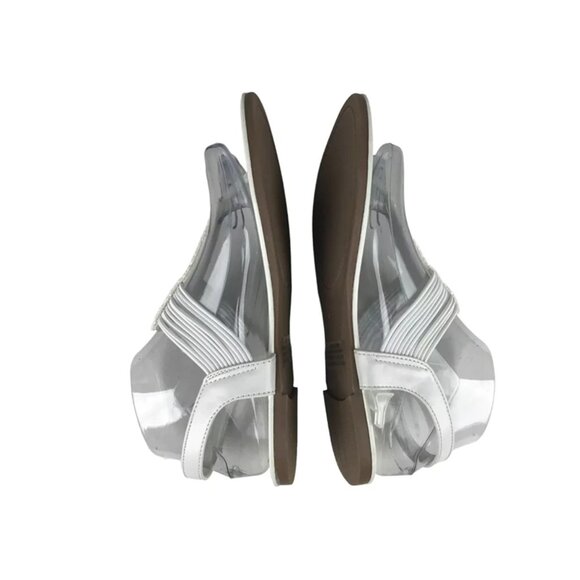 Dream Pairs Womens White Manmade T Strap Sparkly Flat Slingback Sandal Size 8.5 - Picture 6 of 10